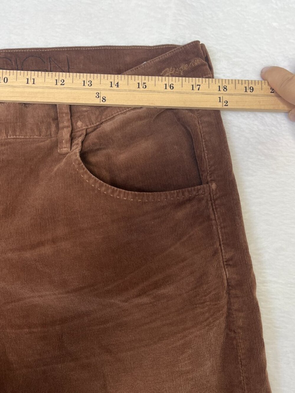 Goldsign Boyfriend Bootcut Corduroy sz 31 Jeans Made in USA Chocolate Collegiate - Picture 13 of 13